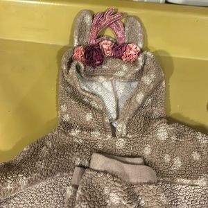 Girls Sherpa Reindeer Pajama Set Size 10